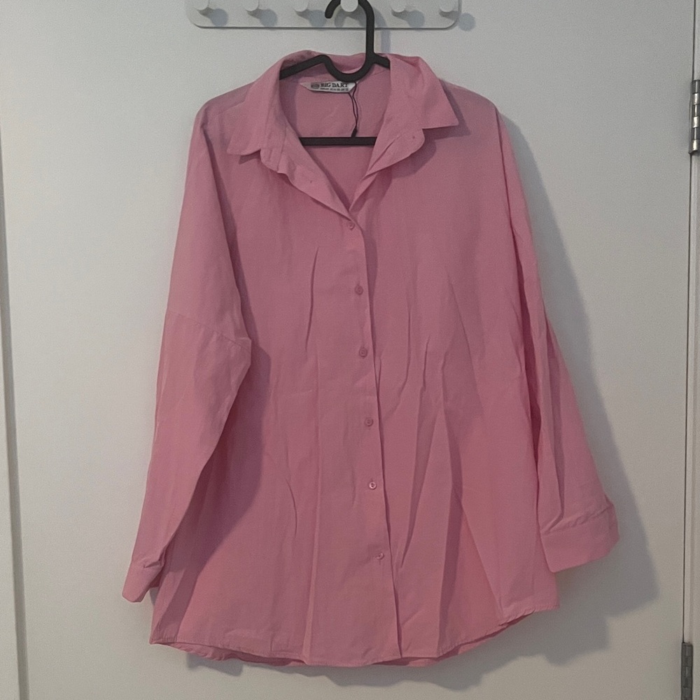 Stylish Pink Women's Button Down Shirt